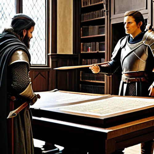 A diverse group of fantasy adventurers, fully clothed in modest, professional-grade adventuring attire, stand together in a grand, ancient library, consulting a detailed strategic map laid out on a large wooden table. The group consists of a burly warrior, a nimble archer, and a wise mage, each embodying distinct attribute philosophies and roles for a balanced team. The warrior wears sturdy plate armor, the archer is in practical leather and cloth, and the mage is dressed in elegant yet functional robes. Their expressions are thoughtful and focused on collaboration. The library background features tall bookshelves filled with ancient tomes and soft, ambient light filtering through high windows. Perfect anatomy, correct proportions, natural poses, well-formed hands, proper finger count, natural body proportions. High-resolution, professional fantasy photography, appropriate content, safe for work, fully clothed, family-friendly.
